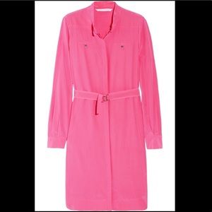 DVF Diane Von Furstenburg Pink Silk Shirt Dress
